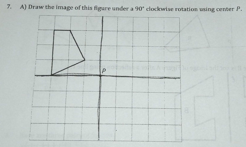 clockwise rotation using center P.