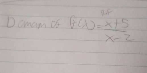 PF 
D omam c6 θ (x)= (x+5)/x-2 