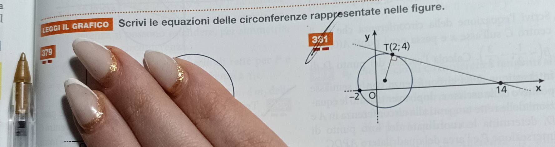 IL GRAFICO Scrivi le equazioni delle circonferenze rappresentate nelle figure.
381
379