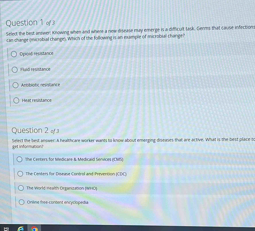 Solved: Select the best answer: Knowing when and where a new disease ...