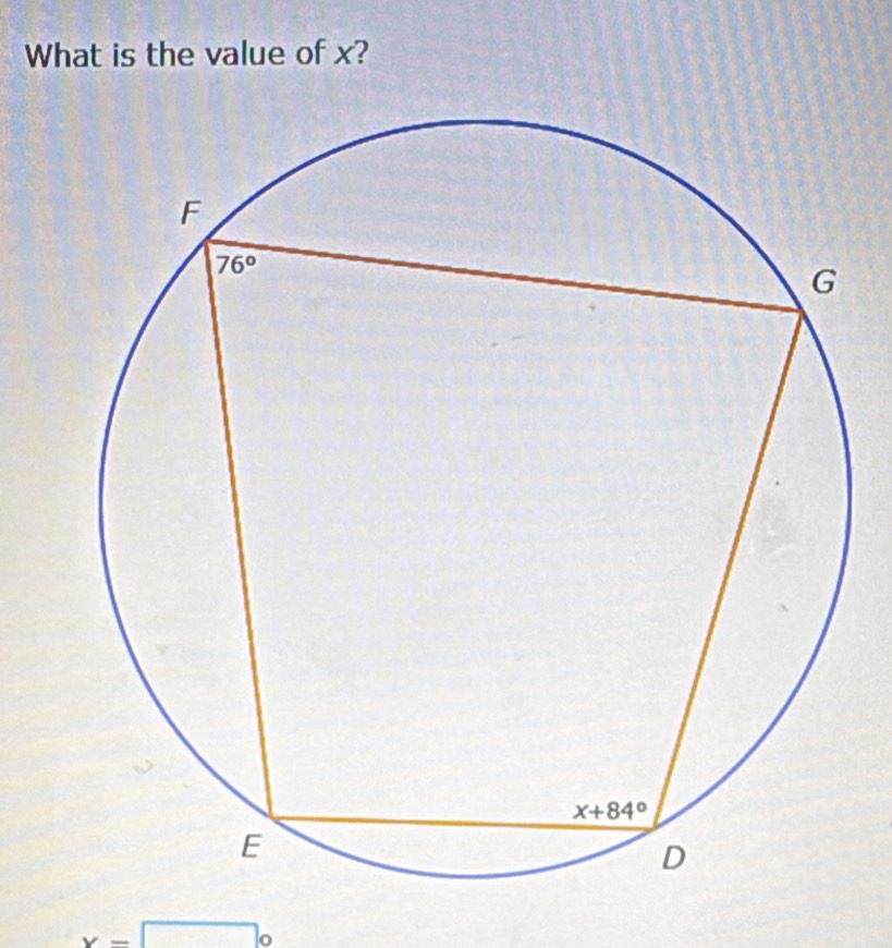 What is the value of x?
x-1 □ _^circ 