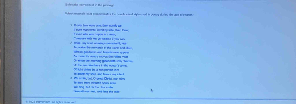 Solved: Select the correct text in the passage. Which example best ...
