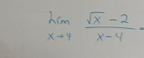 limlimits _xto 4 (sqrt(x)-2)/x-4 =