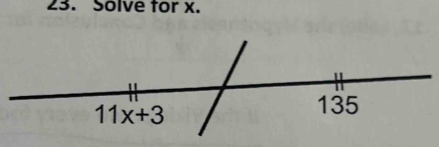 Solve for x.