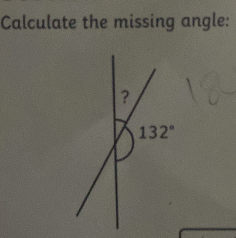 Calculate the missing angle: