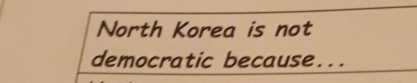 North Korea is not 
democratic because...