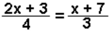  (2x+3)/4 = (x+7)/3 