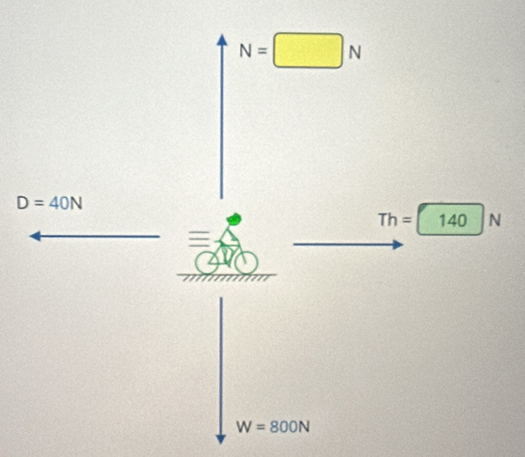 N=□ N
D=40N
Th=140 N

W=800N