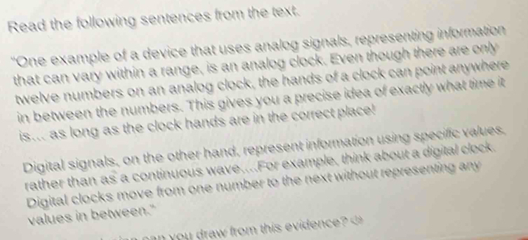 Solved: Read the following sentences from the text. 