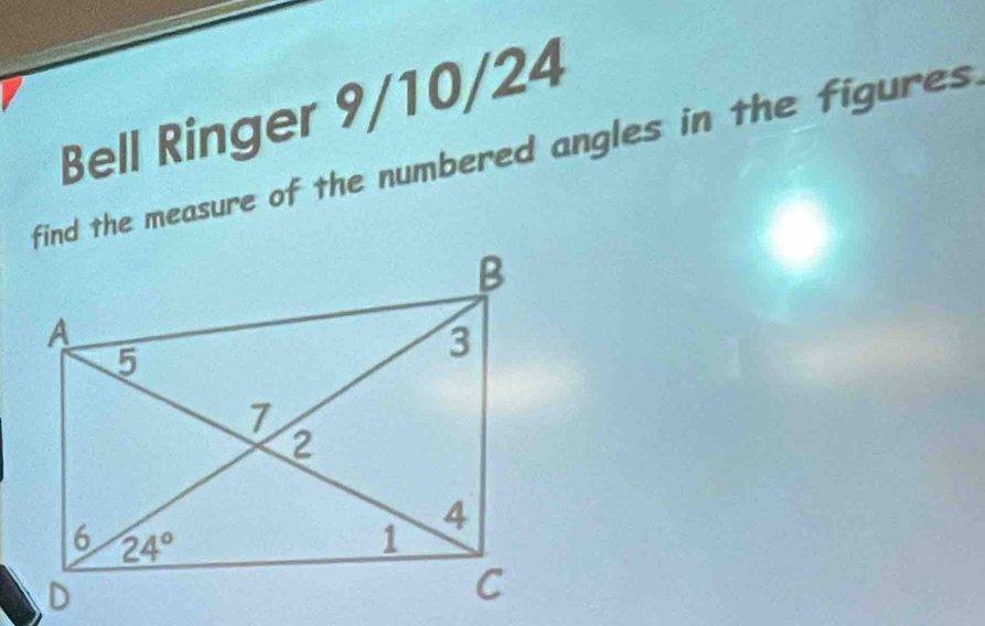 Bell Ringer 9/10/24
find the measure of the numbered angles in the figures.