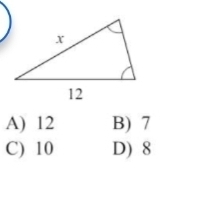 A) 12 B) 7
C) 10 D) 8