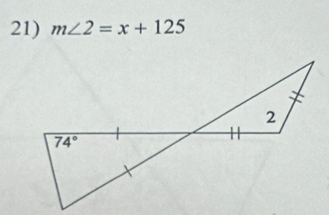 m∠ 2=x+125