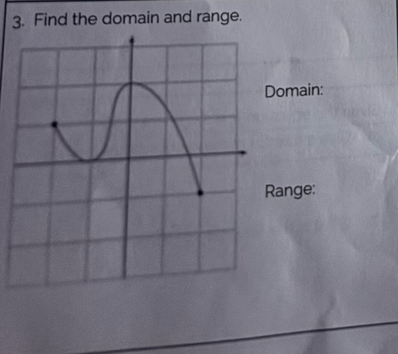 Find the domain and range. 
omain: 
ange: