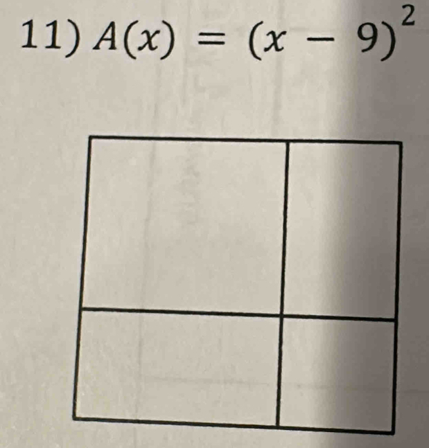 A(x)=(x-9)^2