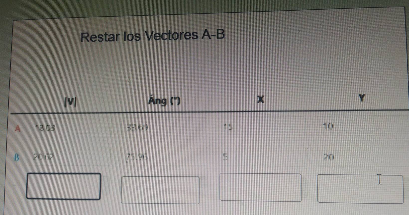 Restar Ios Vectores A-B