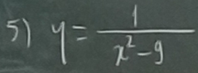 51 y= 1/x^2-9 