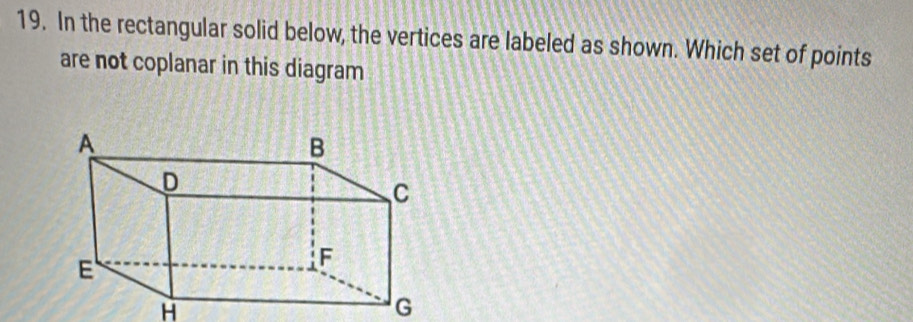 Solved: In the rectangular solid below, the vertices are labeled as ...