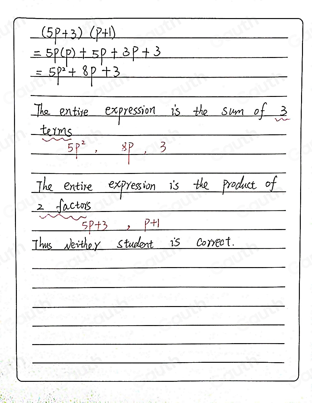 Solved: Kyrie and Jayla were trying to describe parts of the expression ...