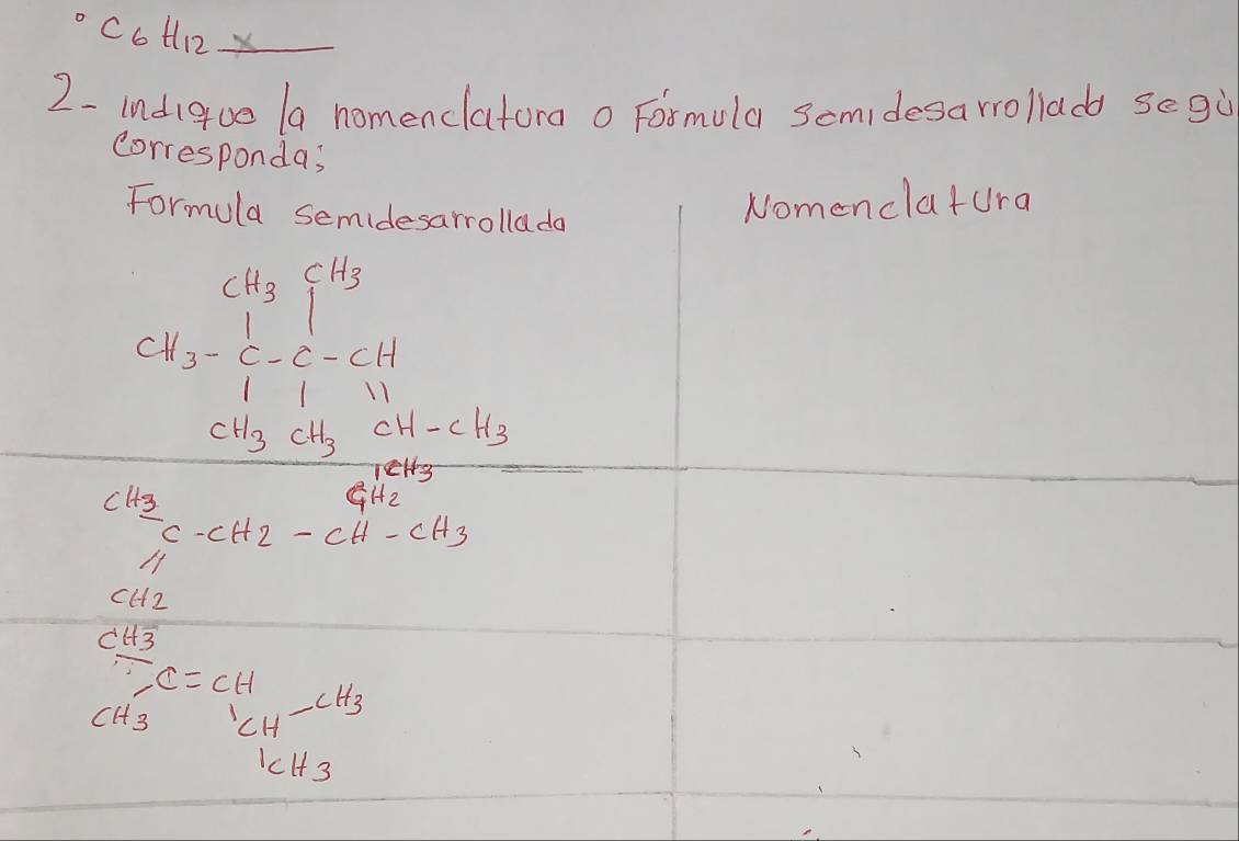 coto
2- indigue 1a nomenclatora o Formula scmidesarrollado segù
corresponda,