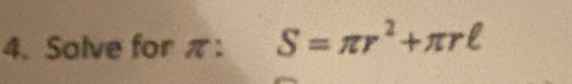 Salve for π : S=π r^2+π rell