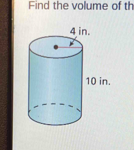 Find the volume of th