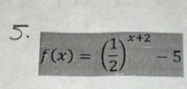 f(x)=( 1/2 )^x+2-5