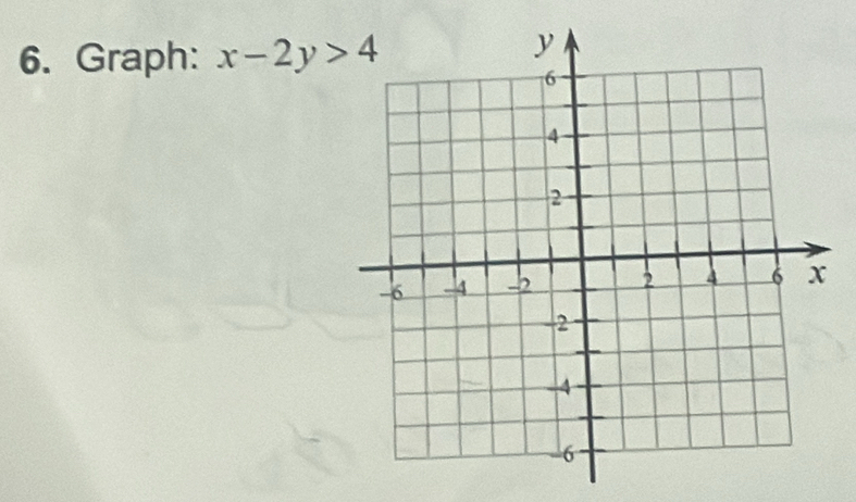 Graph: x-2y>4