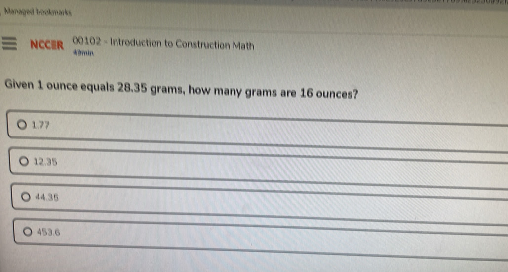Solved: Managed bookmarks 00102 - Introduction to Construction Math ...