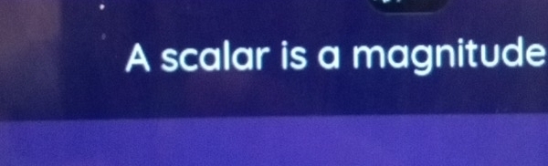 A scalar is a magnitude