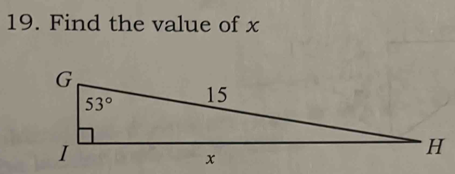 Find the value of x