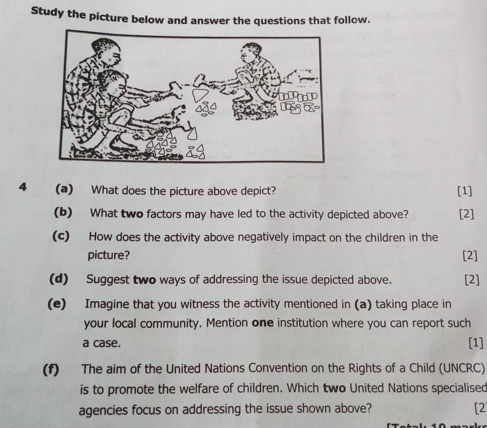 Solved: Study the picture below and answer the questions that follow. 4 (a)  What does the picture [Others], image size:965x849