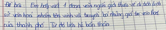 bāi: Eng hag viei ( coan ván ngàn giá thiéu yèd tch lich 
sìì yán hoà nhàn tàn winh và taugei bànhàng giú thi yàn hoā 
cua thanh phó Ti dd lièn hé bán thán