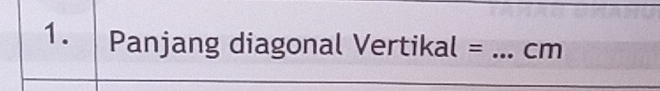 Panjang diagonal Vertikal = _ cm