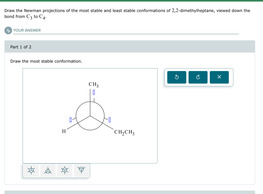 Solved: Draw the Newman projections of the most stable and least stable ...