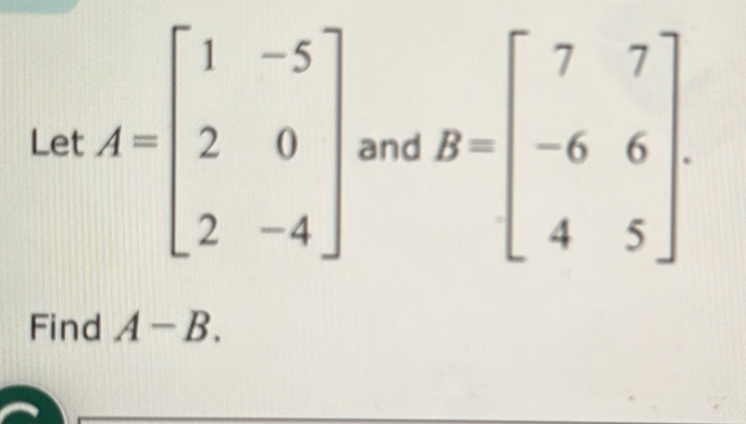 Find A-B.