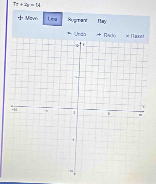 7x+2y=14
Move Line Segment Ray 
Undo