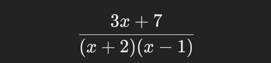  (3x+7)/(x+2)(x-1) 