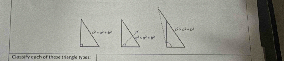 Classify each of these triangle types: