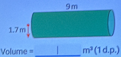 VC blume = _ m^3(1d.p.)