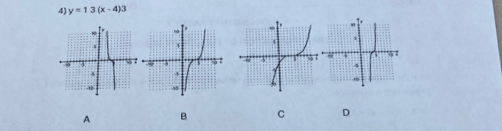 y=13(x-4)3
A
B
C D