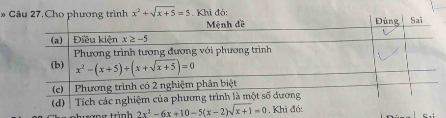 » x^2+sqrt(x+5)=5. Khi đó:
xng trình 
C