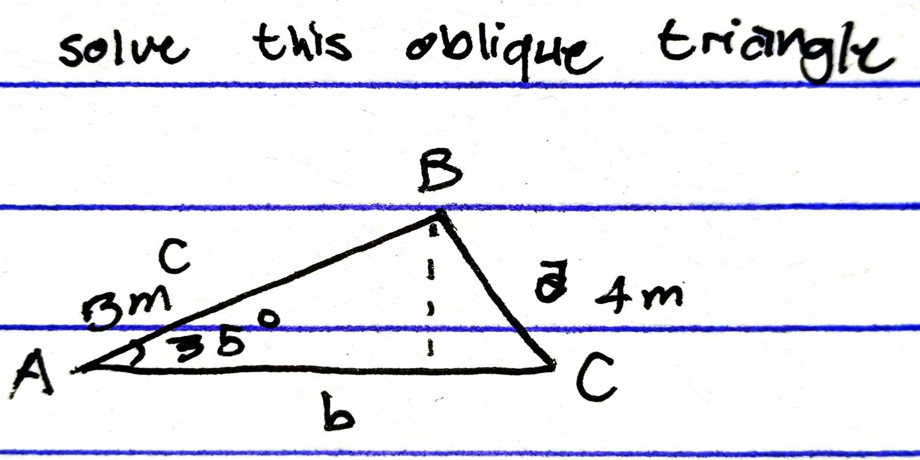 solve this oblique triangle