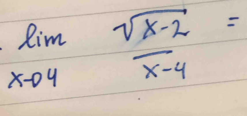 limlimits _xto 4 (sqrt(x-2))/x-4 =