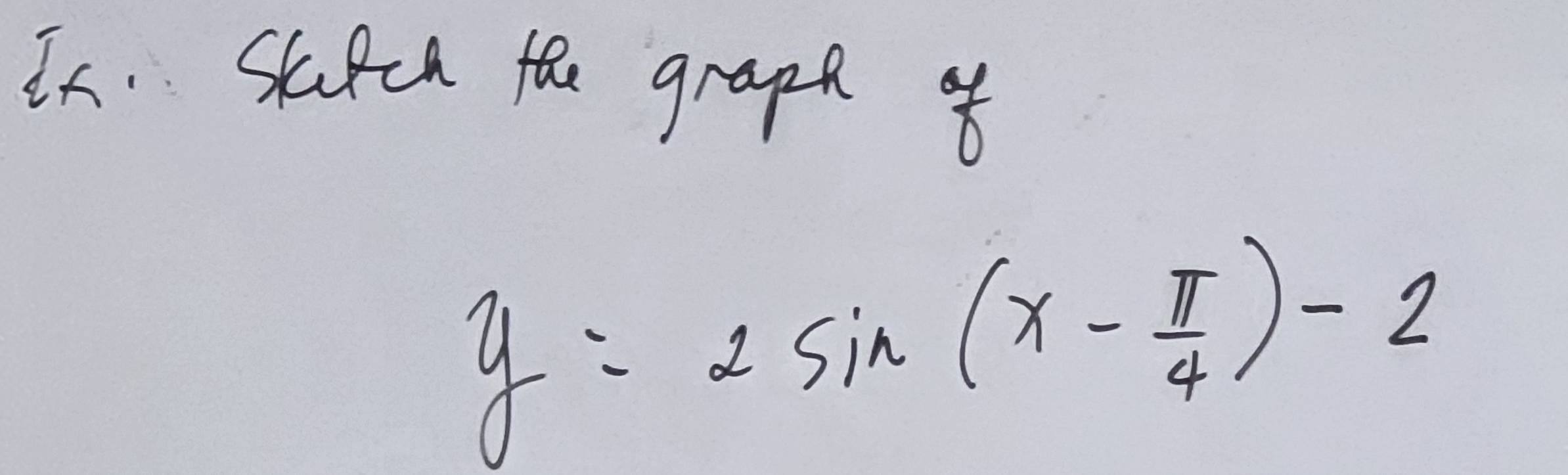 It. stapen the grape o
y=2sin (x- π /4 )-2