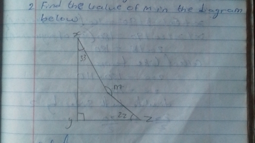 Find the value of m in the diagram 
below