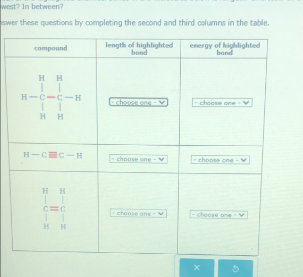 west? In between?
nswer these questions by completing the second and third columns in the table.
×