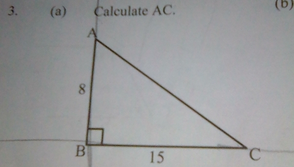 Calculate AC. (b)