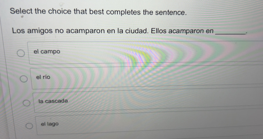 Solved: Select the choice that best completes the sentence. Los amigos ...