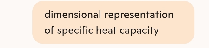 dimensional representation 
of specific heat capacity