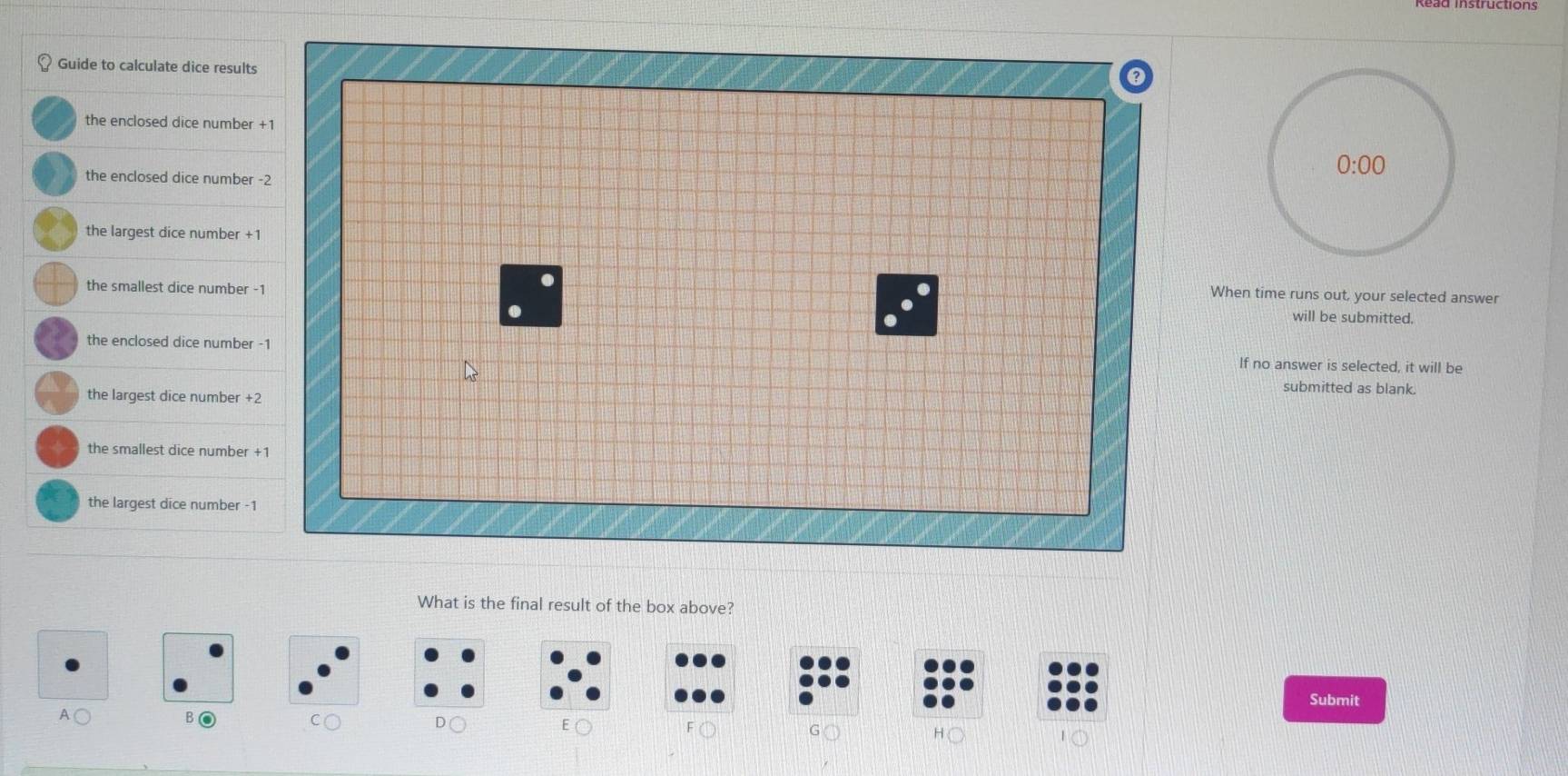 Solved: Guide to calculate dice results the enclosed dice number the ...